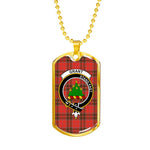 Grant Weathered Scottish Clan Tartan Military Dog Tag Necklace Jewelry