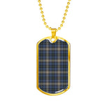MacDowall Light Scottish Clan Tartan Military Dog Tag Necklace Jewelry