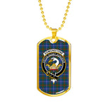 Edmonstone Scottish Clan Tartan Military Dog Tag Necklace Jewelry
