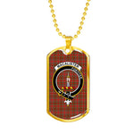 MacAlister Scottish Clan Tartan Military Dog Tag Necklace Jewelry