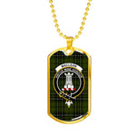 MacLean Hunting Scottish Clan Tartan Military Dog Tag Necklace Jewelry
