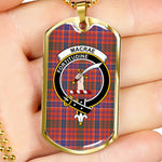 MacRae Ancient Scottish Clan Tartan Military Dog Tag Necklace Jewelry