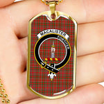 MacAlister Scottish Clan Tartan Military Dog Tag Necklace Jewelry