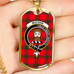 MacNab Modern Scottish Clan Tartan Military Dog Tag Necklace Jewelry
