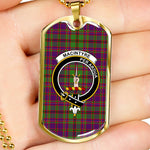 MacIntyre Or Glen Orchy Purple Scottish Clan Tartan Military Dog Tag Necklace Jewelry