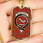MacDougall Scottish Clan Tartan Military Dog Tag Necklace Jewelry