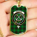 Kinnear Scottish Clan Tartan Military Dog Tag Necklace Jewelry