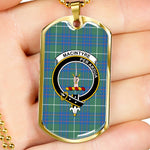 MacIntyre Hunting Ancient Scottish Clan Tartan Military Dog Tag Necklace Jewelry