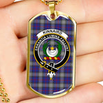 Kinnaird Scottish Clan Tartan Military Dog Tag Necklace Jewelry