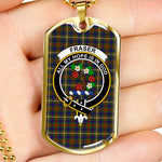 Fraser Hunting Scottish Clan Tartan Military Dog Tag Necklace Jewelry