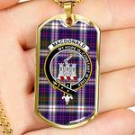 MacDonald Clan Ranald Dress Modern Scottish Clan Tartan Military Dog Tag Necklace Jewelry