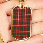 Princess Margaret Scottish Clan Tartan Military Dog Tag Necklace Jewelry