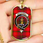 MacDougall Garthland Modern Scottish Clan Tartan Military Dog Tag Necklace Jewelry