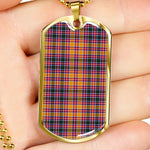 Jacobite Scottish Clan Tartan Military Dog Tag Necklace Jewelry