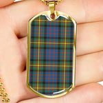 MacSporran Scottish Clan Tartan Military Dog Tag Necklace Jewelry