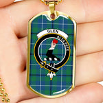 Glen Ancient Scottish Clan Tartan Military Dog Tag Necklace Jewelry