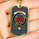 MacDuff Hunting Ancient Scottish Clan Tartan Military Dog Tag Necklace Jewelry