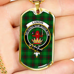 Lundin Scottish Clan Tartan Military Dog Tag Necklace Jewelry