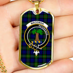 MacEwan Scottish Clan Tartan Military Dog Tag Necklace Jewelry