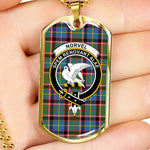 Norvel Scottish Clan Tartan Military Dog Tag Necklace Jewelry