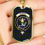 Murray Dysart Of Atholl Modern Scottish Clan Tartan Military Dog Tag Necklace Jewelry