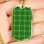 Forrester Hunting Scottish Clan Tartan Military Dog Tag Necklace Jewelry
