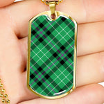 Hibernian FC Scottish Clan Tartan Military Dog Tag Necklace Jewelry