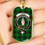 Logie Scottish Clan Tartan Military Dog Tag Necklace Jewelry