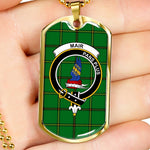 Mar Tribe Scottish Clan Tartan Military Dog Tag Necklace Jewelry