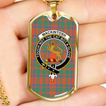 MacKintosh Ancient Scottish Clan Tartan Military Dog Tag Necklace Jewelry