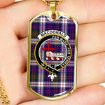 MacDonald Sleat Dress Modern Scottish Clan Tartan Military Dog Tag Necklace Jewelry