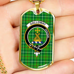 Galloway Hunting Scottish Clan Tartan Military Dog Tag Necklace Jewelry
