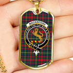MacKintosh Hunting Modern Scottish Clan Tartan Military Dog Tag Necklace Jewelry