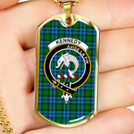 Kennedy Hunting Scottish Clan Tartan Military Dog Tag Necklace Jewelry
