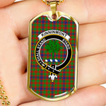 Kinninmont Scottish Clan Tartan Military Dog Tag Necklace Jewelry