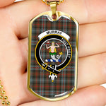 Murray Dysart Of Atholl Weathered Scottish Clan Tartan Military Dog Tag Necklace Jewelry