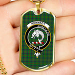 Kennedy Scottish Clan Tartan Military Dog Tag Necklace Jewelry