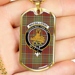 MacGillivray Hunting Ancient Scottish Clan Tartan Military Dog Tag Necklace Jewelry