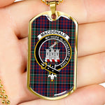 MacDonald Clan Ranald Scottish Clan Tartan Military Dog Tag Necklace Jewelry