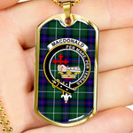 MacDonald Clan Donald Of The Isles Hunting Modern Scottish Clan Tartan Military Dog Tag Necklace Jewelry