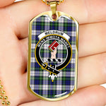 Meldrum Gordon Dress Scottish Clan Tartan Military Dog Tag Necklace Jewelry