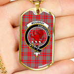 Moubray Scottish Clan Tartan Military Dog Tag Necklace Jewelry