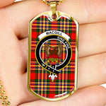 MacGill Scottish Clan Tartan Military Dog Tag Necklace Jewelry