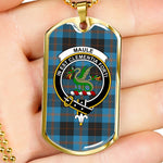 Maule Ancient Scottish Clan Tartan Military Dog Tag Necklace Jewelry