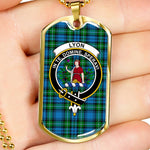 Lyon Scottish Clan Tartan Military Dog Tag Necklace Jewelry