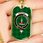 Erskine Hunting Scottish Clan Tartan Military Dog Tag Necklace Jewelry
