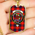 Fraser Modern Scottish Clan Tartan Military Dog Tag Necklace Jewelry