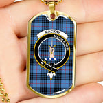 MacKay Scottish Clan Tartan Military Dog Tag Necklace Jewelry