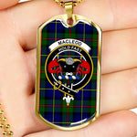 MacLeod Of Harris Modern Scottish Clan Tartan Military Dog Tag Necklace Jewelry