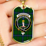 Henderson Modern Scottish Clan Tartan Military Dog Tag Necklace Jewelry